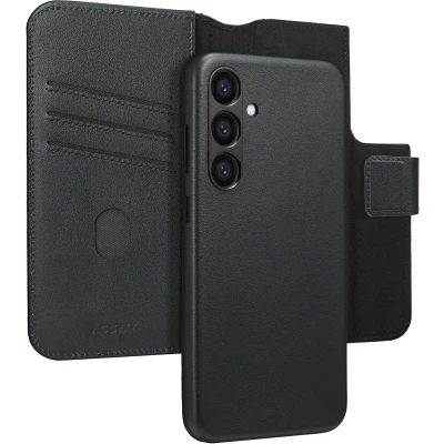 Afbeelding van Accezz Hoesje Geschikt voor Samsung Galaxy S23 FE Met Pasjeshouder Leather Bookcase 2 in 1 MagSafe zwart
