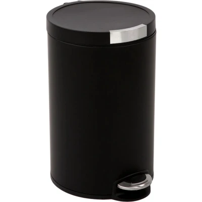 Afbeelding van EKO Artistic pedaalemmer 20 ltr, Stainless steel Plastic mat zwart