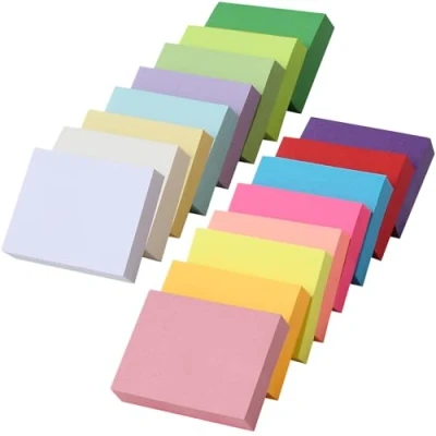Afbeelding van SOSINYA 16 notitieblokken. 76 x mm zelfklevende bladwijzers. kleuren mini sticky notities. 100 vellen/zelfklevende 1600 vellen notitieblok voor thuis, kantoor,