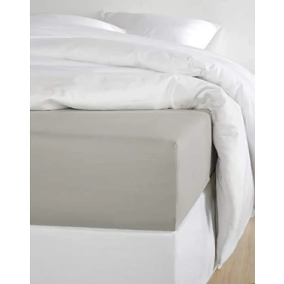 Afbeelding van De Witte Lietaer Hoeslaken Katoen Satijn Olivia 160 x 200 cm Taupe