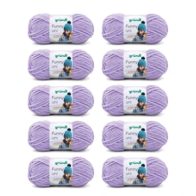 Afbeelding van Gründl Funny Uni brei en haakgaren (fluweelachtig chenillegaren 100% polyester, 10 x 100 g/120 m, naalddikte 5 6) lavendel