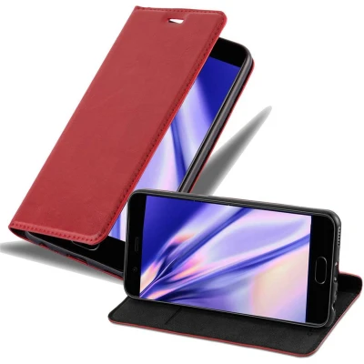 Afbeelding van Cadorabo Hoesje geschikt voor Huawei P10 in APPEL ROOD Beschermhoes met magnetische sluiting, standfunctie en kaartvakje Book Case Cover Etui