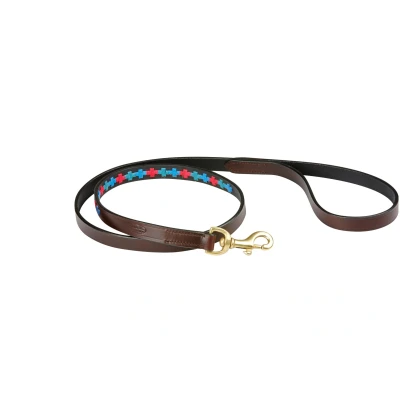 Image de Weatherbeeta Laisse pour Chien Polo Cuir Beaufort Brown/Emerald/Rose/Bleu M