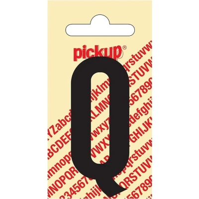 Afbeelding van Plakletter Nobel Sticker zwarte letter Q amsterdam Pickup
