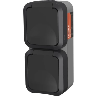 Afbeelding van Dubbel stopcontact QUARX Aqua Pro Buiten, verticaal, IP55, 250V, 16A