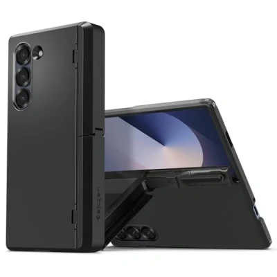 Afbeelding van Spigen Tough Armor Hoesje voor de Samsung Galaxy Z Fold 6 Back Cover met Kickstand Zwart
