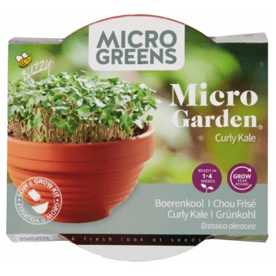 Afbeelding van Buzzy Microgreens Terracotta Schaal Boerenkool Groentezaden 1.5 g