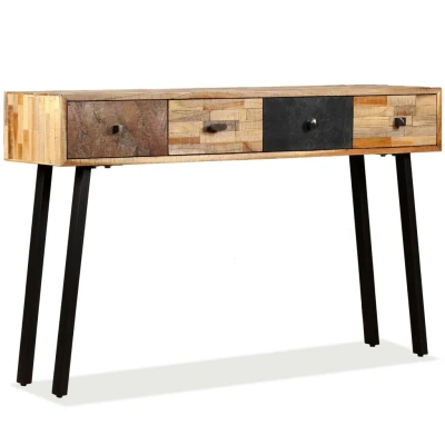 Afbeelding van Wandtafel 120x30x76 cm massief gerecycled teakhout