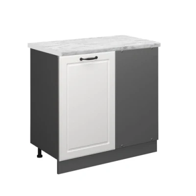Afbeelding van Vicco Hoekkast R Line, Wit Landhuis/Antraciet, 86 cm WB Marmer