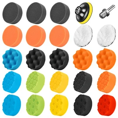 Afbeelding van SPTA 25 stuks 80 mm polijstspons voor M14 boor auto polijsten RO/DA Double Action polijstmachine