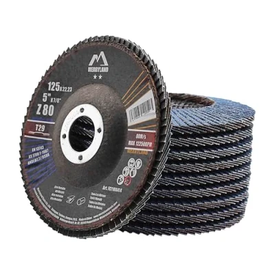 Afbeelding van Merryland Lamellenschijf, 125, metaal, voor haakse slijper, 125 mm, korrel 80 T29, klapschijven, 10 stuks, korund, zirkoniumblauw, roestvrij staal, ijzer, schuurschijven, Craft Line FC1108414