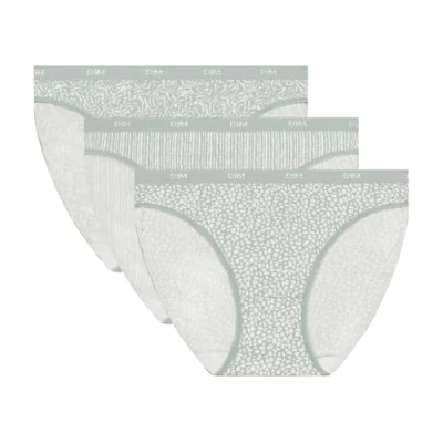 Afbeelding van DIM Les Pockets Comfortabele katoenen damesslip, 3 stuks, Green Safari Set, S