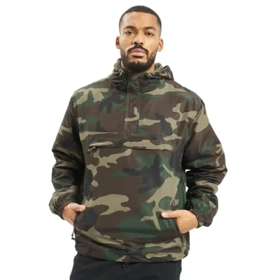 Image de Brandit veste coupe vent d&#039;été, de pluie, d&#039;entraînement, taille S à 5XL, Camouflage foncé., L
