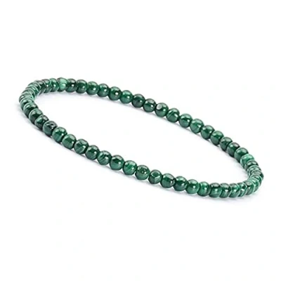 Afbeelding van Unique Gems Discrete edelsteenarmband voor dames, chakra kralen, boeddhistische bescherming, 4 mm diameter, Edelsteen, malachiet