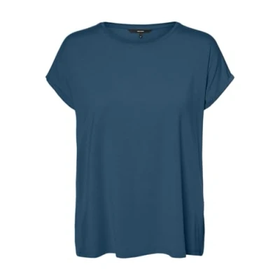 Image de VERO MODA Vmava Plain Ss Top Gajrs Noos T shirt pour femme, Bleu marocain, L
