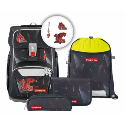 Afbeelding van Step by set 5TEILIG Schooltas voor kinderen, Maat: One Size, Dragon drako