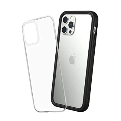 Afbeelding van RhinoShield Beschermhoes voor iPhone 12/12 Pro, Mod NX, dun ontwerp, personaliseerbaar, met schokabsorberende technologie, zonder BPA, zwart