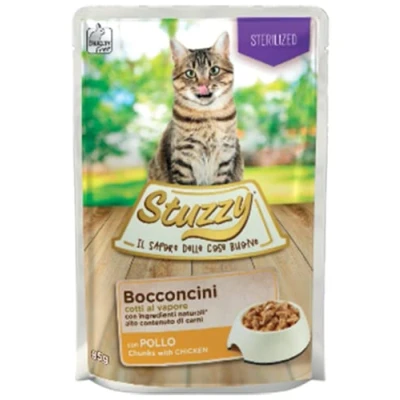 Afbeelding van Stuzzy, Natvoer voor katten gesteriliseerd met kip, in hapjes (24 enveloppen van 85 g)