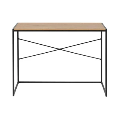 Afbeelding van Bureau Jaxx naturelkleur/zwart 75x100x45 cm Bruin MDF