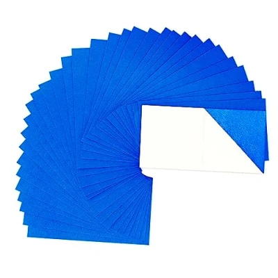 Afbeelding van 33 vellen vilt, zelfklevend, zelfklevende achterkant, verschillende kleuren, voor knutselen, naaien, schoolprojecten, 10 x 20 cm, blauw