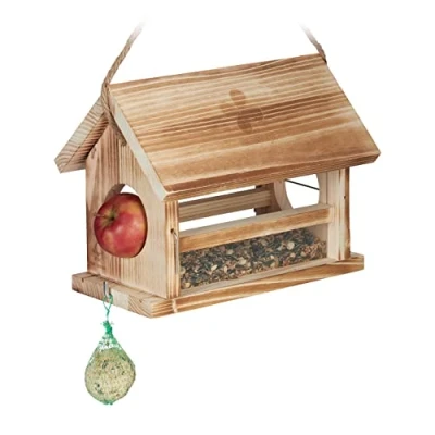 Afbeelding van Relaxdays hangend vogelvoederhuisje voor vogels 24 x 31 20 cm weerbestendig