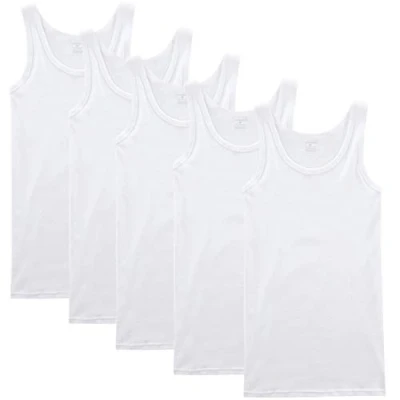 Afbeelding van NUOZA Tanktops in vele kleuren, 100% hoogwaardig katoen, krimpt niet en ondoorzichtig, 5 x wit, S