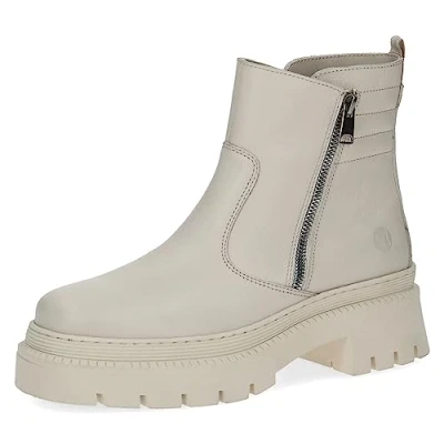 Afbeelding van Caprice Enkellaarsjes met plateauzool, Dames, Maat: 37, Beige nappa Leer