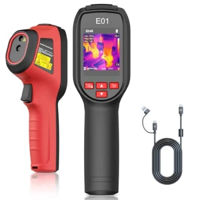 Afbeelding van HIKMICRO E01 SuperIR thermische camera, IR resolutie, 240 x 240, warmtebeeldcamera, 20 Hz verversingssnelheid, compacte draagbare camera met laseraanwijzer, C tot 400