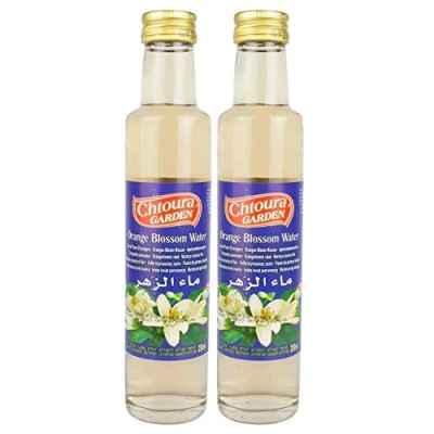 Image de Chtoura Garden Eau de fleur d&#039;oranger orientale idéale pour la cuisson et florale aromatiser les aliments sucrés, pâtisseries boissons en lot 2 bouteilles verre 250 ml