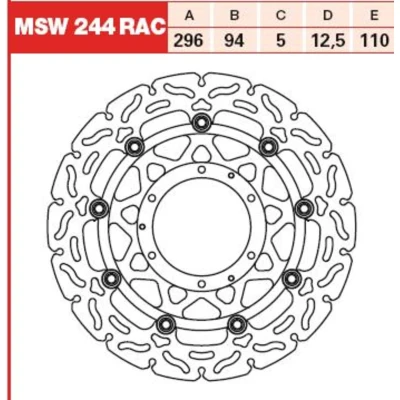 Afbeelding van TRW MSW244RAC Remschijf 296 5