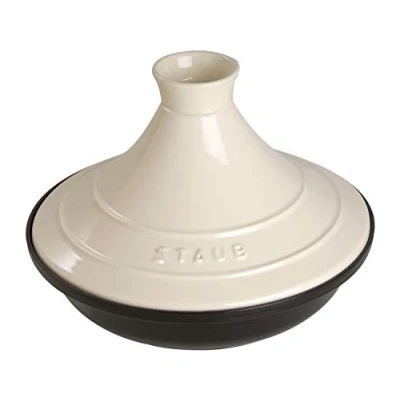 Image de Tajine en fonte dome ceramique creme diametre 20 cm staub
