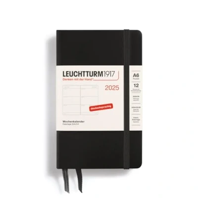 Afbeelding van LEUCHTTURM1917 370549 Zakagenda 2025, DIN A6, zwart