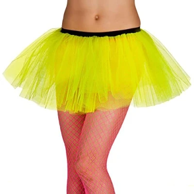 Afbeelding van Boland Tutu neon geel Volwassenen Danser/danseres 80&#039;s &amp; 90&#039;s Disco Prinses