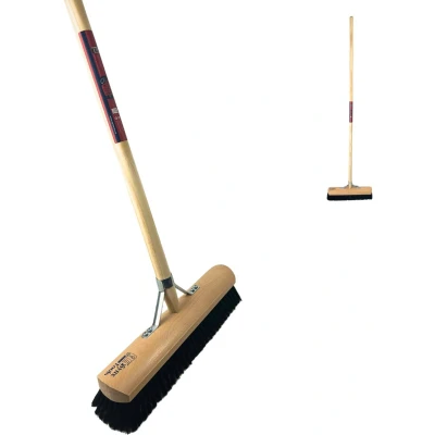 Afbeelding van Synx Tools Zachte bezem Paardenhaar Zaalveger/Kamerveger 40 cm Bezemsteel Veger schoonmaken