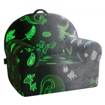 Image de VEVOR Fauteuil pour enfants canapé avec éponge 25D tissu phosphorescent gris