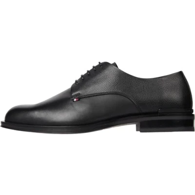 Afbeelding van Tommy Hilfiger Mixed Texture Derby Veterschoenen, Heren, Maat: 42, Black Leer