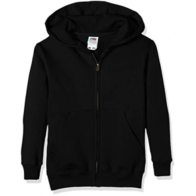 Afbeelding van Fruit of the Loom 62 045 0 Sweatshirt met capuchon Unisex kinderen, zwart.