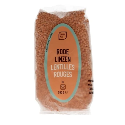 Afbeelding van Greenage Linzen Rood 500GR