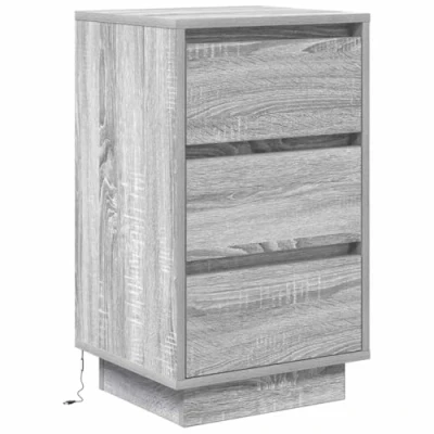 Afbeelding van vidaXL Nachtkastje met LED verlichting 38x34x65 cm grijs sonoma