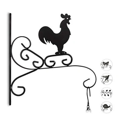 Afbeelding van Relaxdays muurhaak planten ijzer 30 x 28 2 cm plantenhaak hanging basket haak Haan
