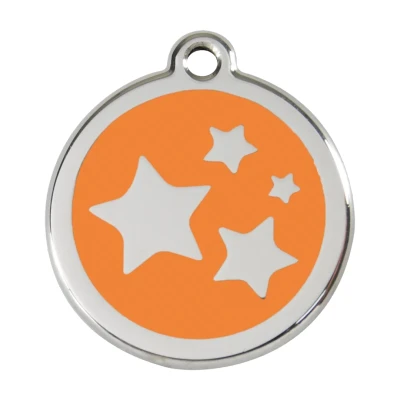 Afbeelding van Star Orange roestvrijstalen hondenpenning large/groot dia. 3,8 cm RedDingo