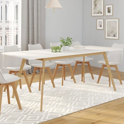 Image de Table scandinave extensible INGA 160 200 cm blanche