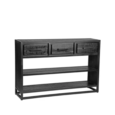 Afbeelding van Chili sidetable mangohout zwart 115x30x75 cm
