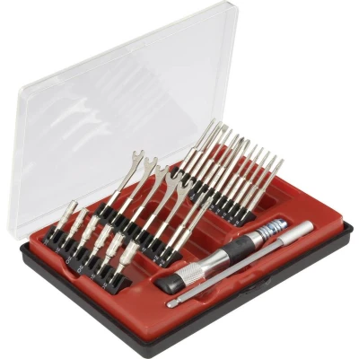 Afbeelding van Donau Elektronik 815028 Bitset 27 delig Plat, Kruiskop Phillips, T profiel, Dop (zeskant)