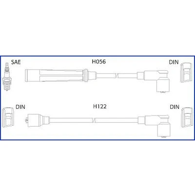 Afbeelding van HITACHI 134474 Bougiekabelset VOLKSWAGEN: GOLF 1 Cabriolet,