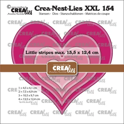 Afbeelding van Crealies Crea Nest Lies XXL Harten met kleine streepjes CLNestXXL154 13,5x12,4 cm (06 23)