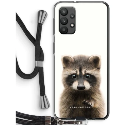 Afbeelding van hoesje met Koord geschikt voor Samsung Galaxy A32 4G Rocco Telefoonhoesje Zwart Bescherming aan alle Kanten en Over de Schermrand