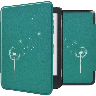 Afbeelding van imoshion Design Slim Hard Case Bookcase voor de Kobo Clara Colour / BW Green Dandelion