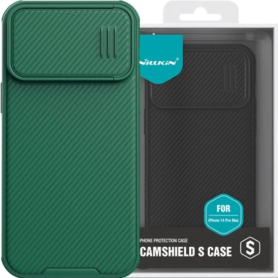 Afbeelding van Nillkin CamShield S Case iPhone 14 Pro Max Armored Cover Camerabeschermer Groen