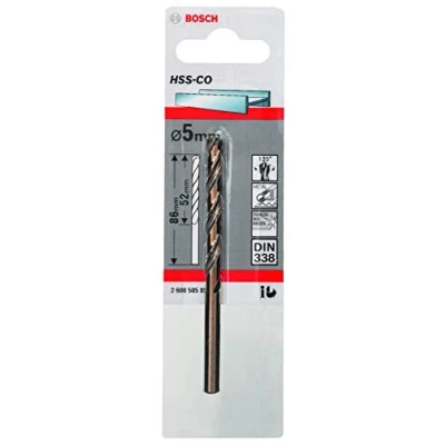 Afbeelding van Bosch accessoires, geslepen metaalboor, 26085851, HSS Co standaard, DIN 338, Ø 5 mm